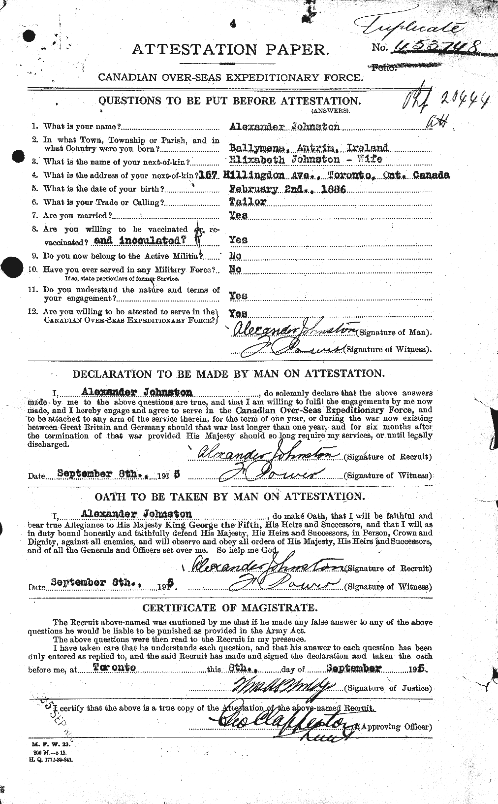 Personnel Records of the First World War - CEF 420960a