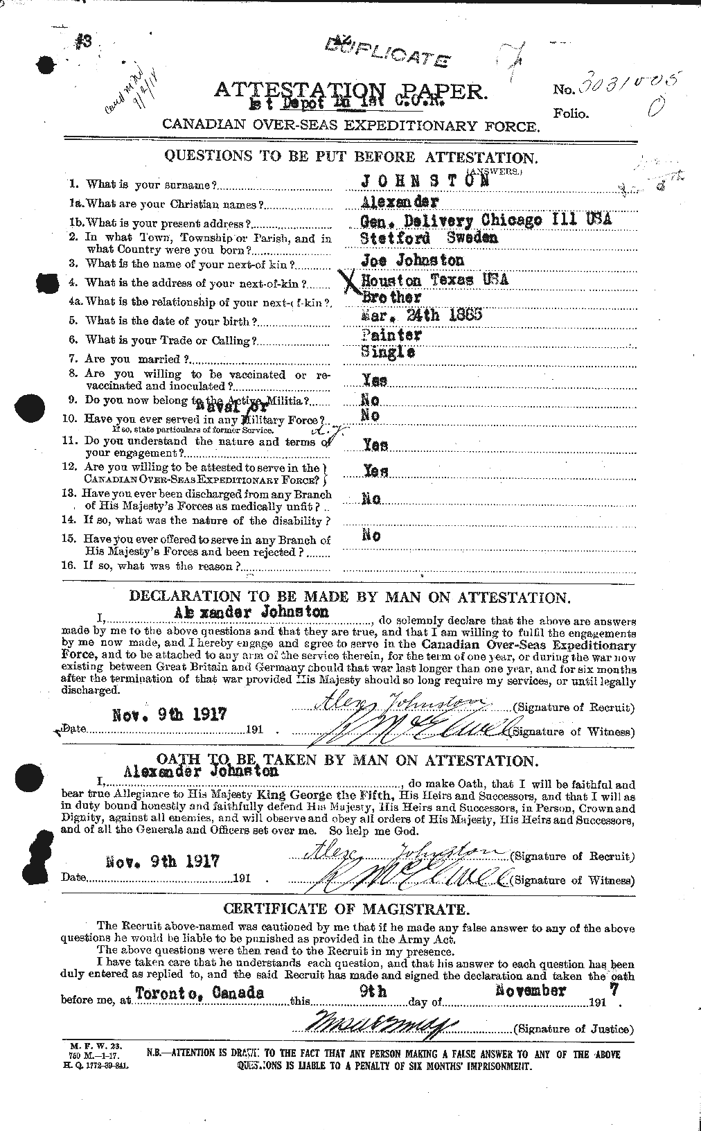 Personnel Records of the First World War - CEF 420963a