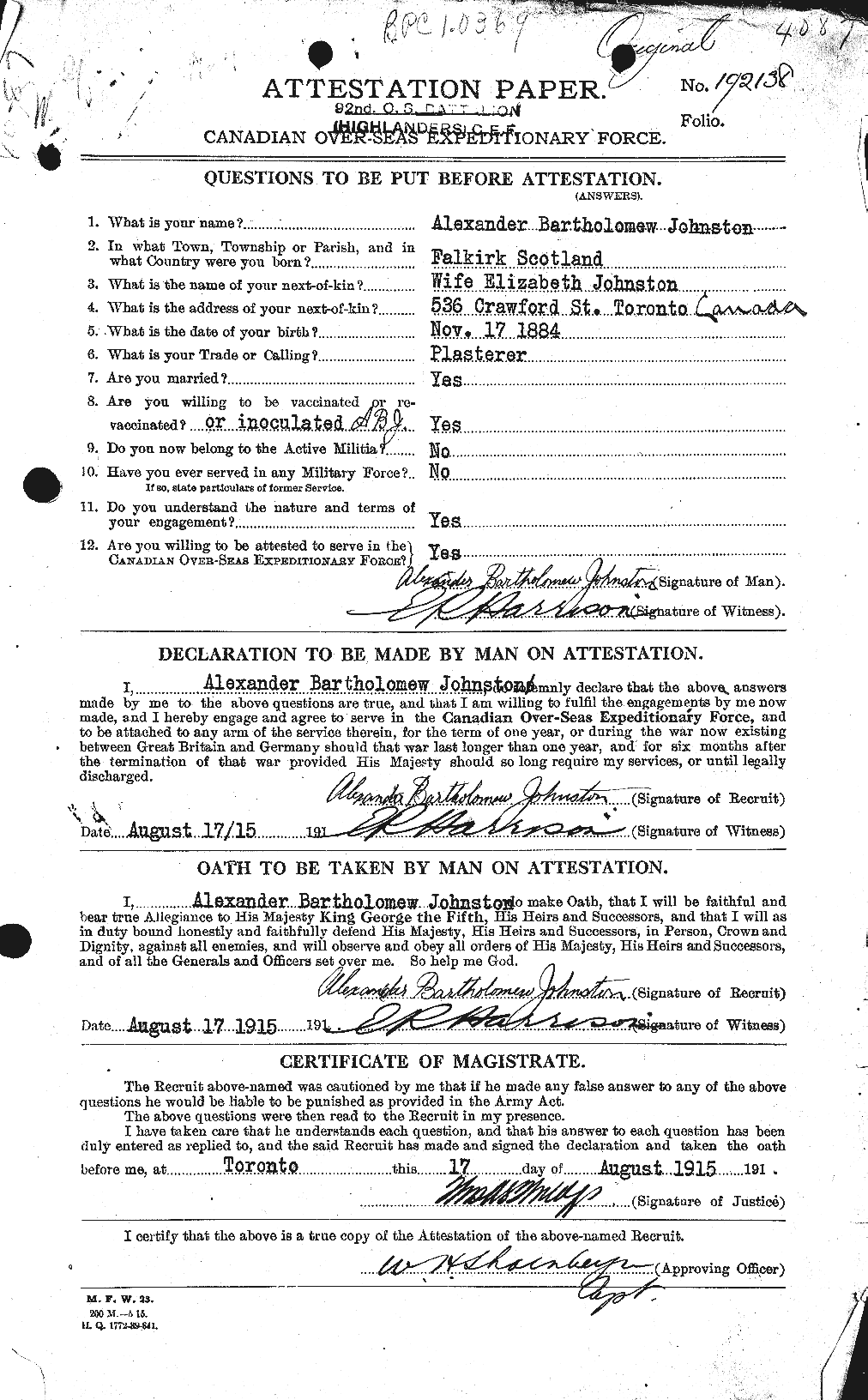 Personnel Records of the First World War - CEF 420966a