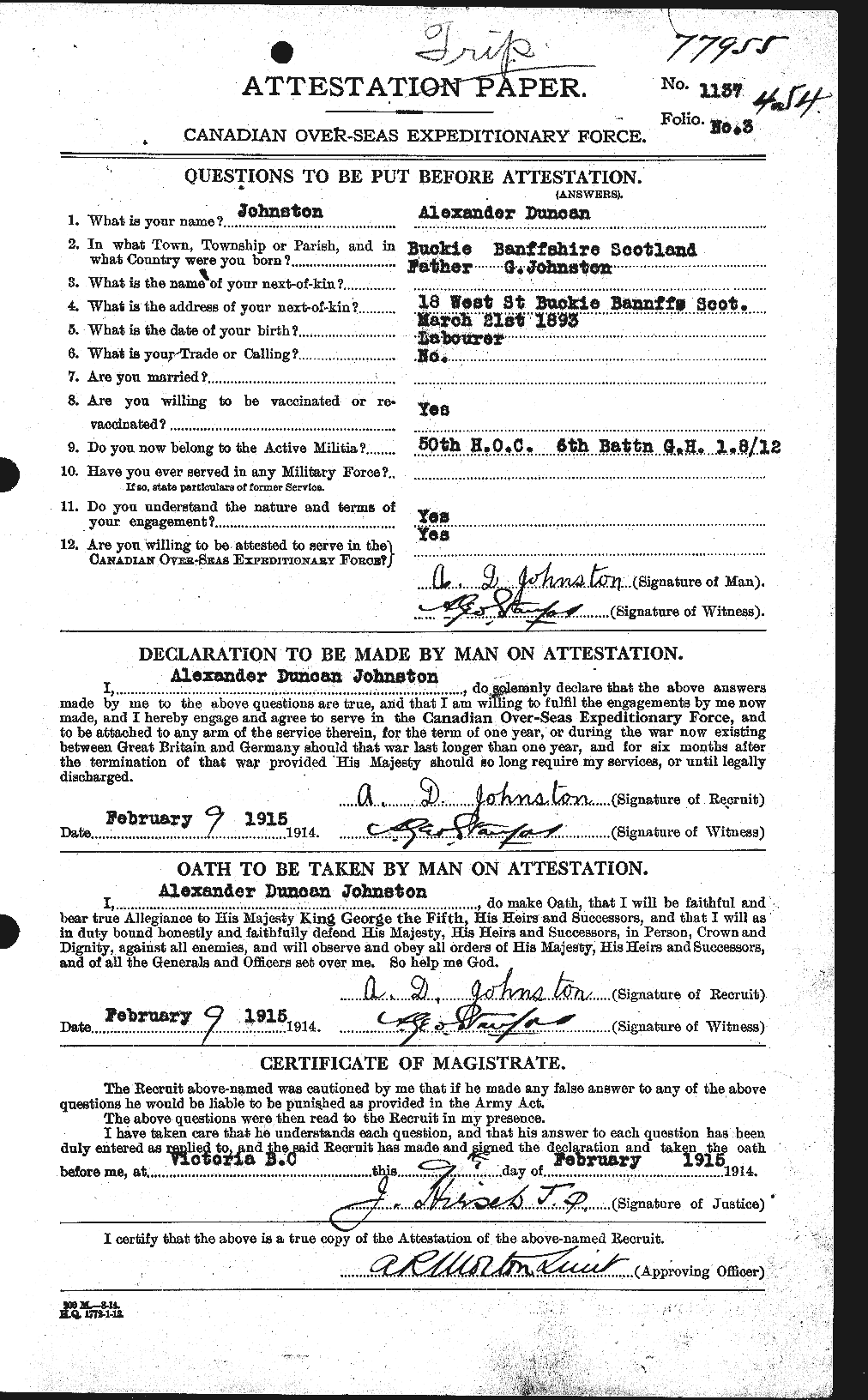 Personnel Records of the First World War - CEF 420972a