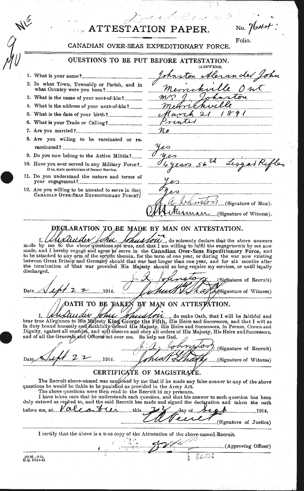 Personnel Records of the First World War - CEF 420976a