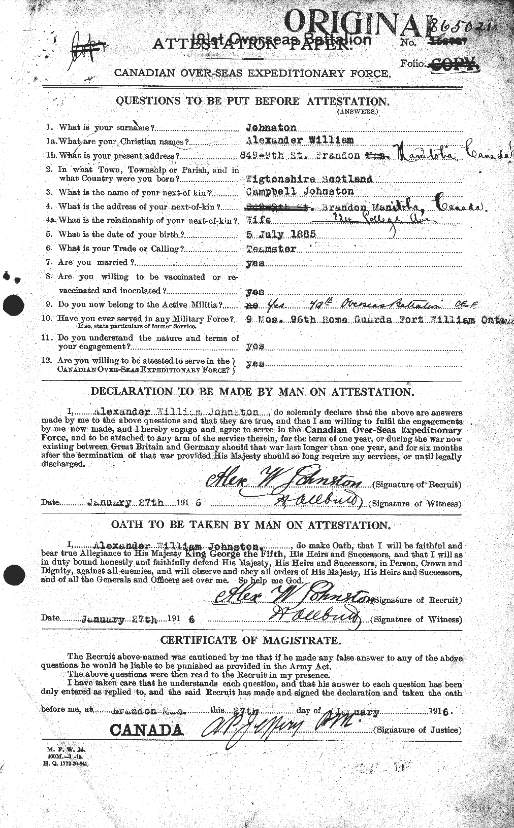 Personnel Records of the First World War - CEF 420982a