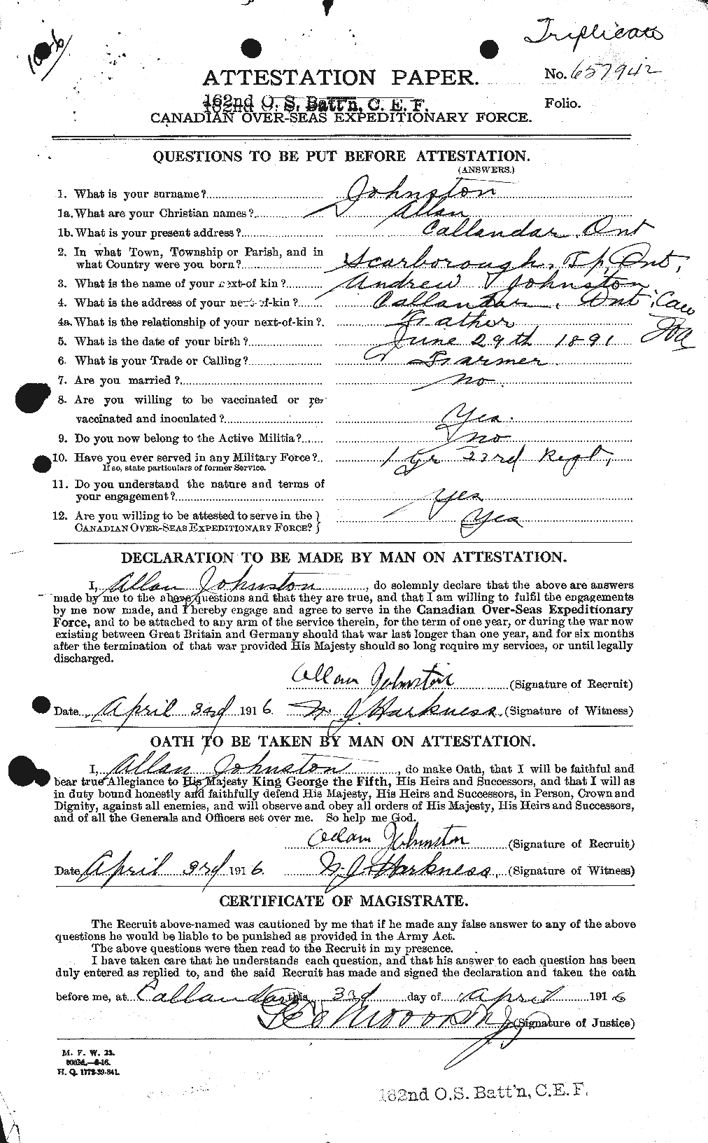 Personnel Records of the First World War - CEF 420997a