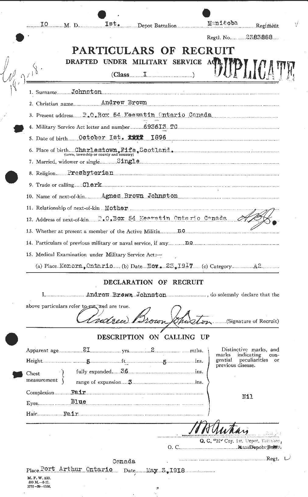 Personnel Records of the First World War - CEF 421016a