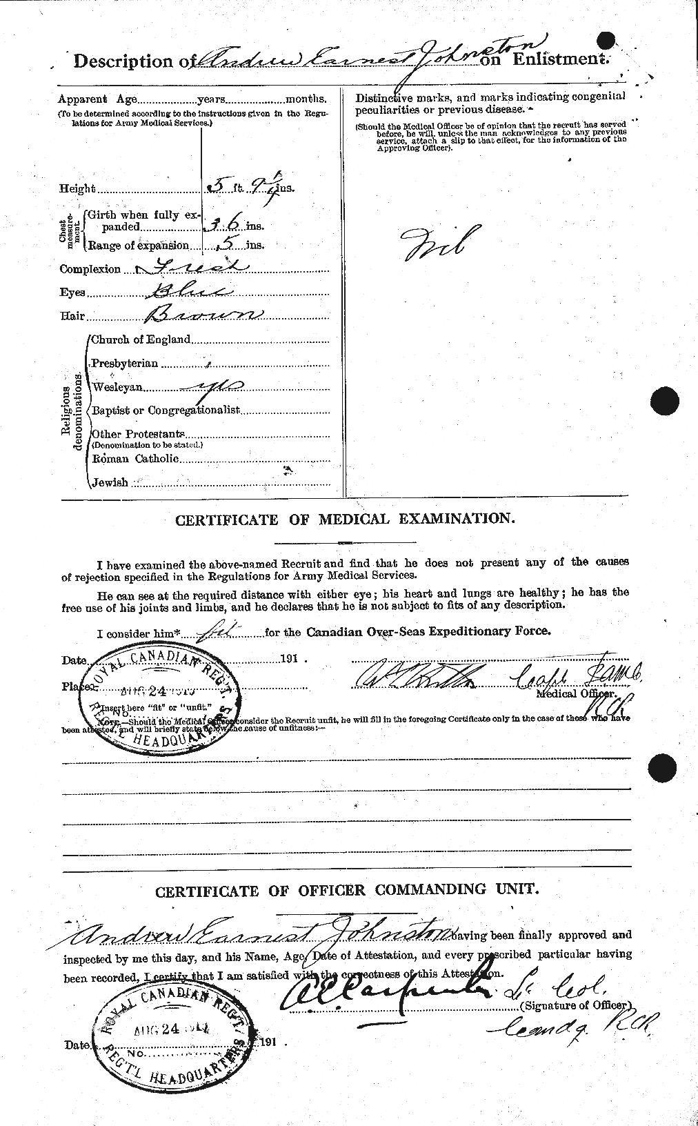 Personnel Records of the First World War - CEF 421017b