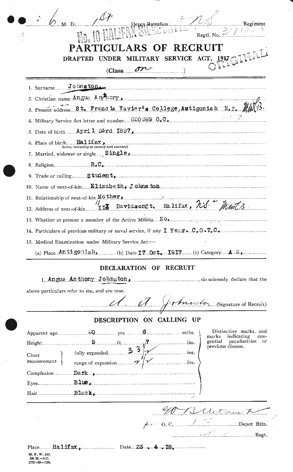 Personnel Records of the First World War - CEF 421021a