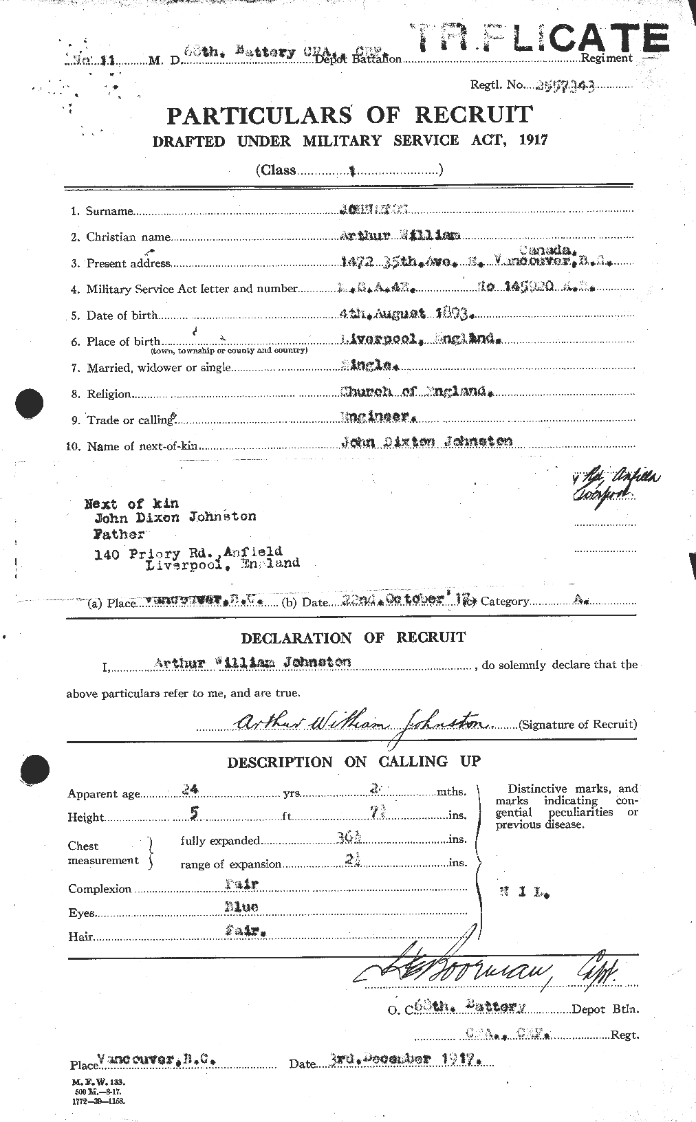 Personnel Records of the First World War - CEF 421056a