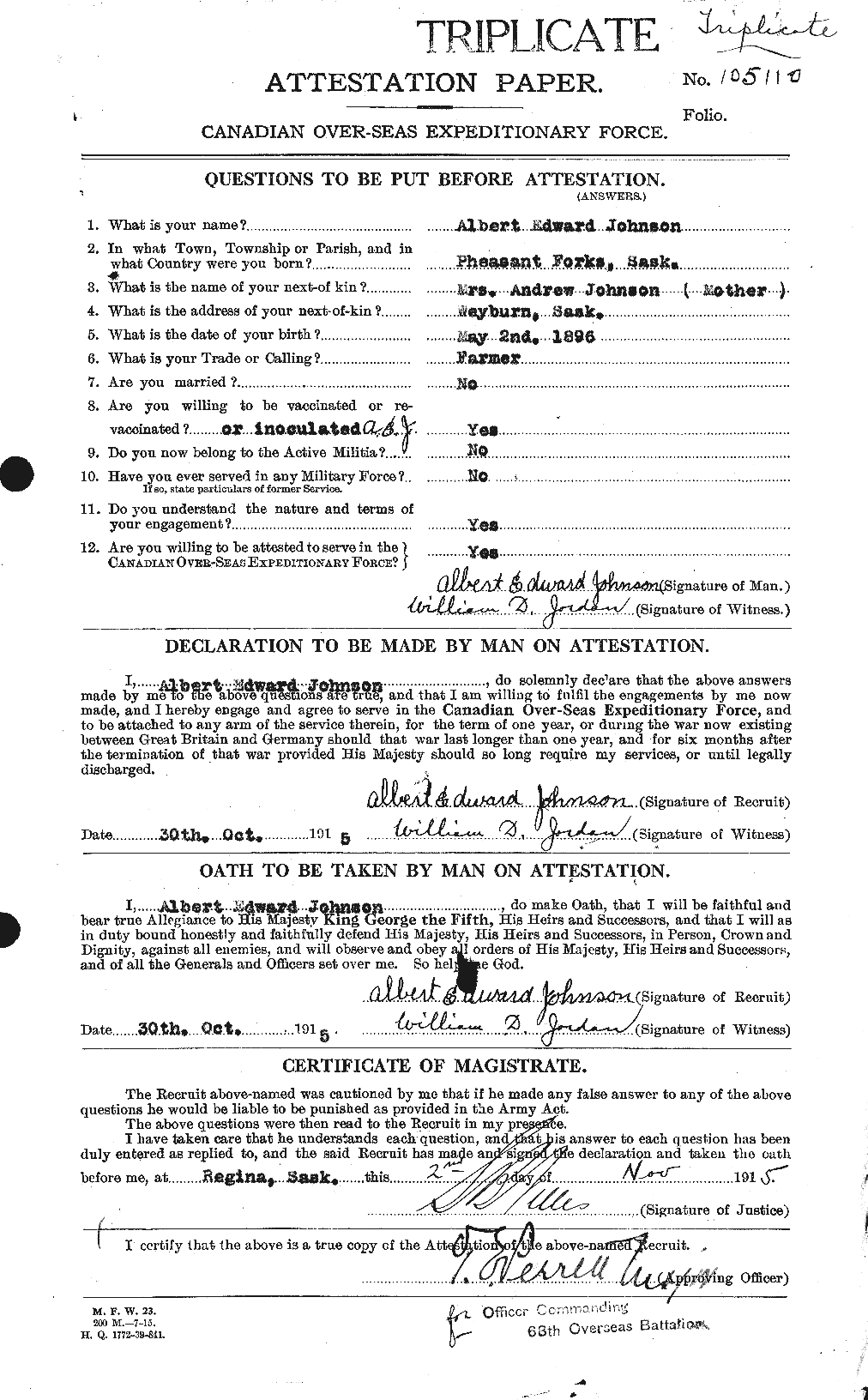 Personnel Records of the First World War - CEF 421124a