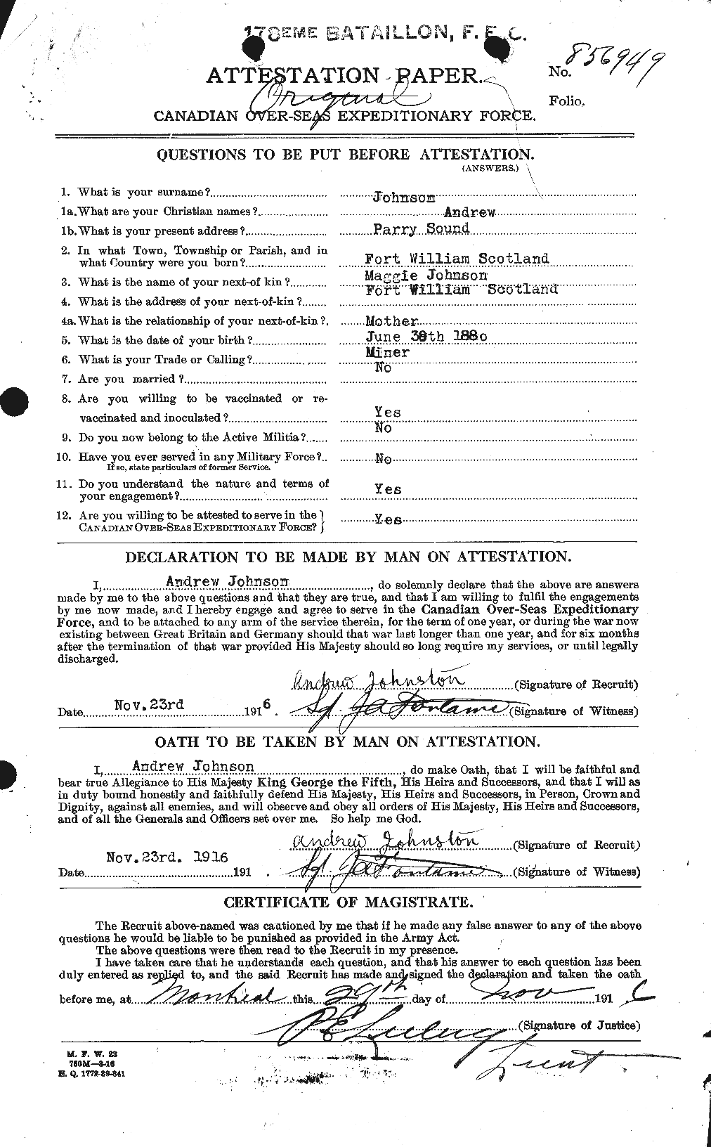 Personnel Records of the First World War - CEF 421206a