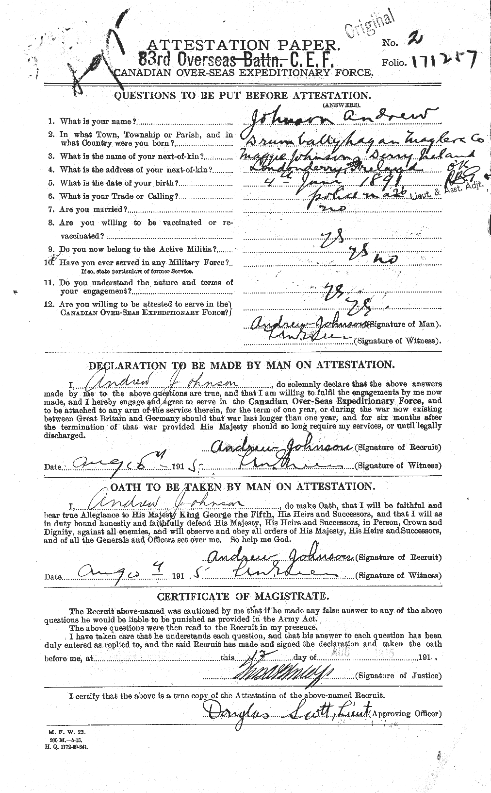 Personnel Records of the First World War - CEF 421210a
