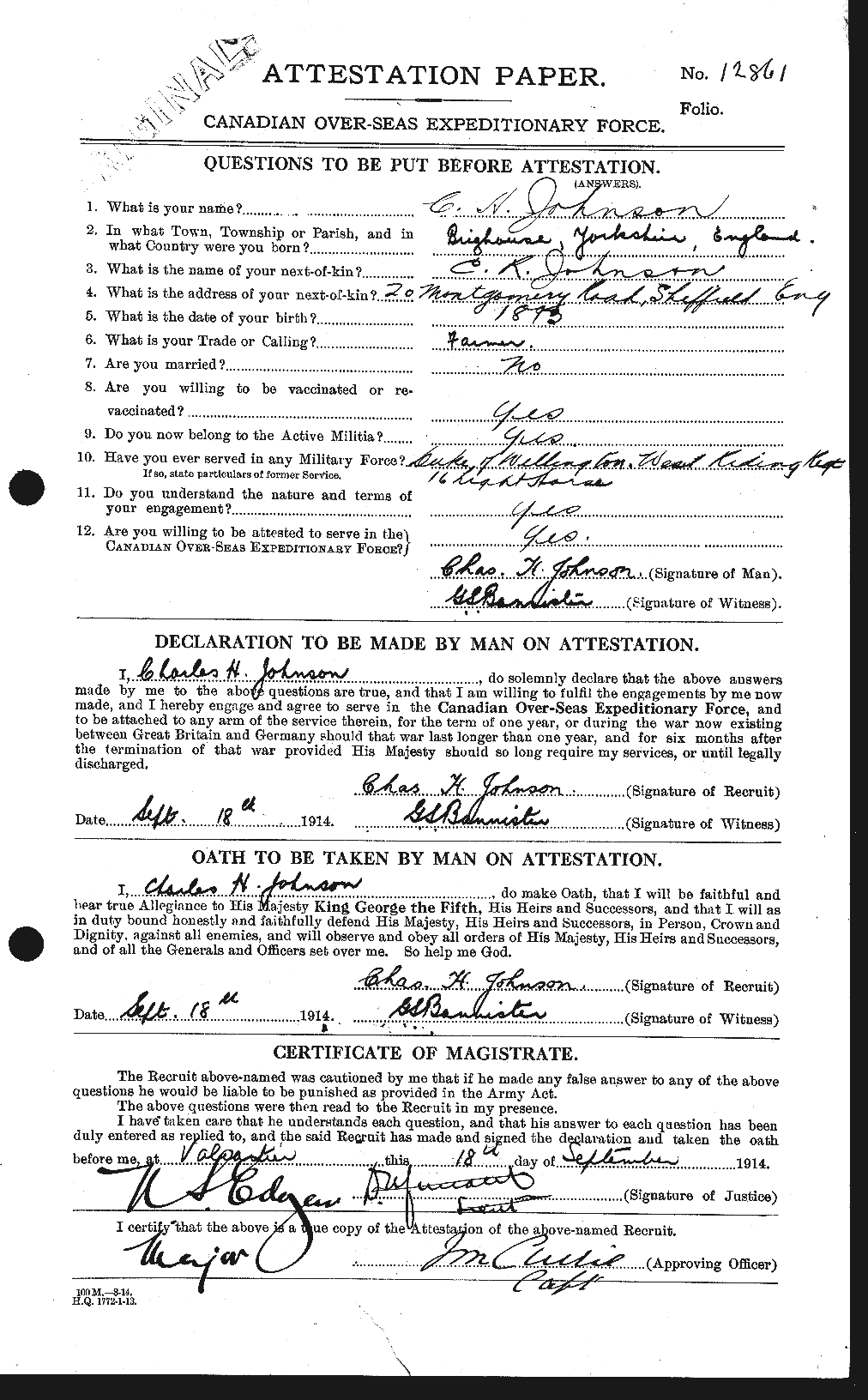 Personnel Records of the First World War - CEF 421410a