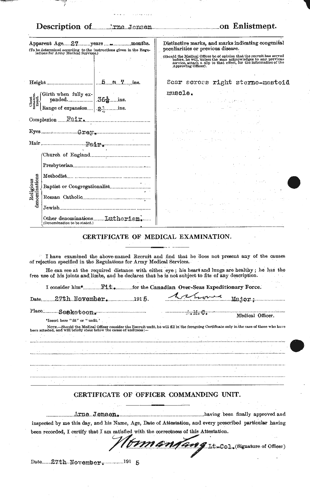 Dossiers du Personnel de la Première Guerre mondiale - CEC 421541b