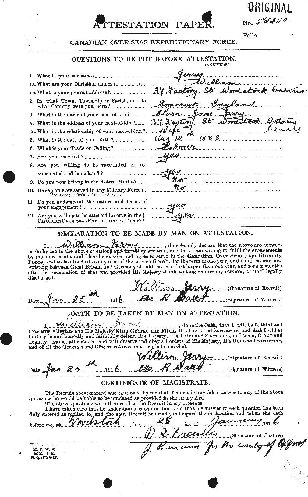 Personnel Records of the First World War - CEF 421807a
