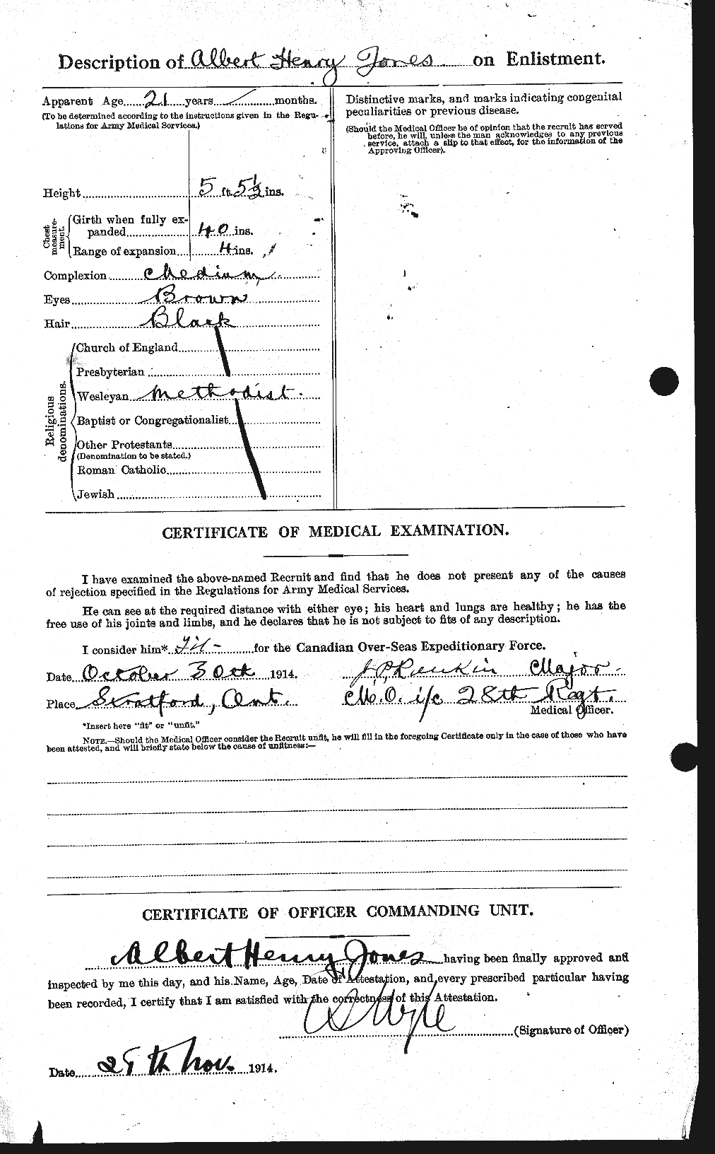 Dossiers du Personnel de la Première Guerre mondiale - CEC 422467b