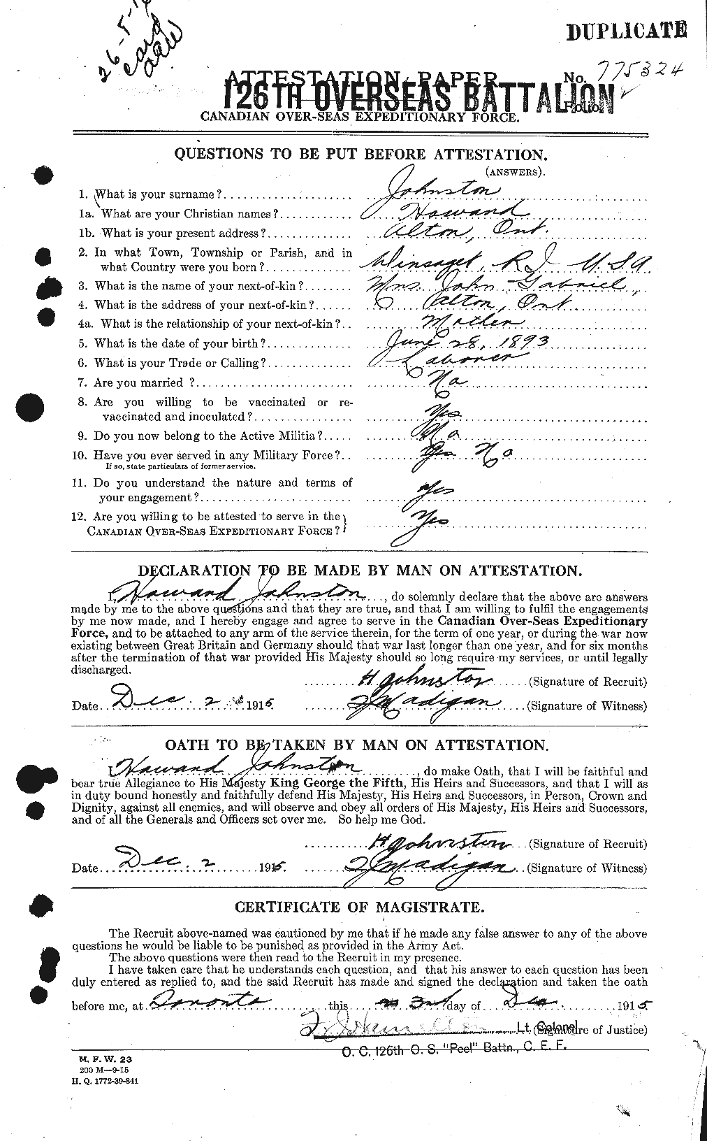 Personnel Records of the First World War - CEF 422650a