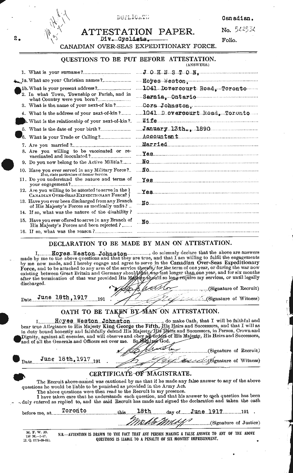 Personnel Records of the First World War - CEF 422656a