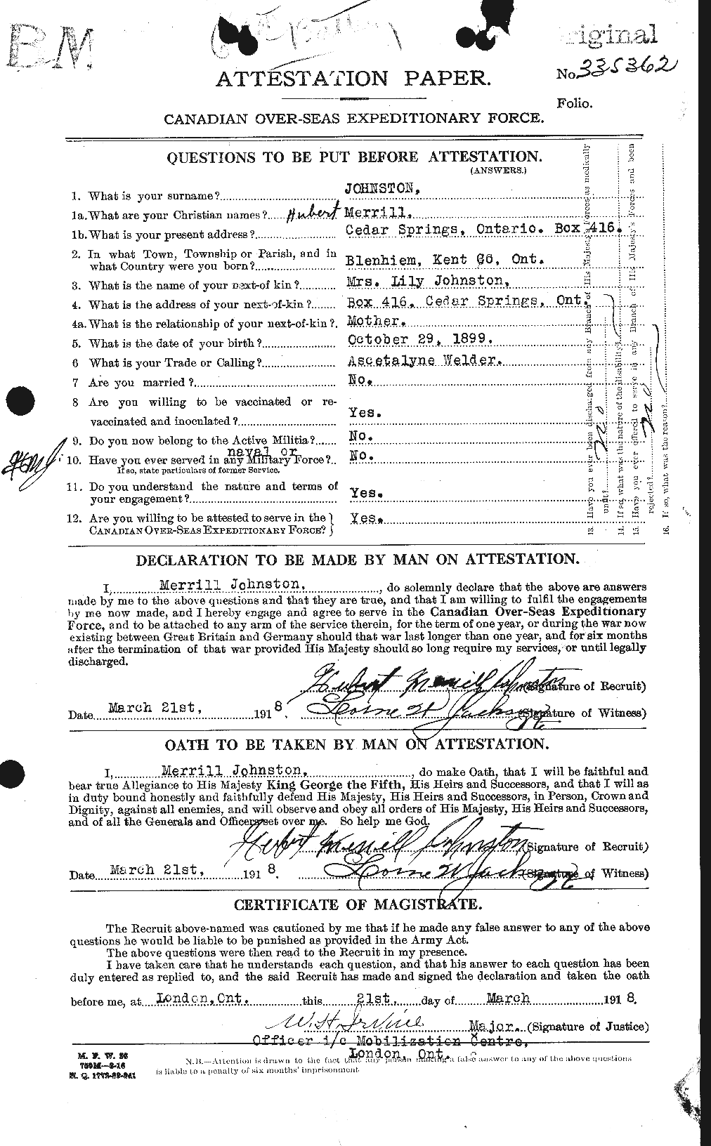 Personnel Records of the First World War - CEF 422658a