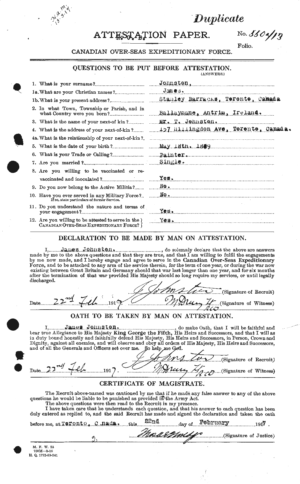 Personnel Records of the First World War - CEF 422689a