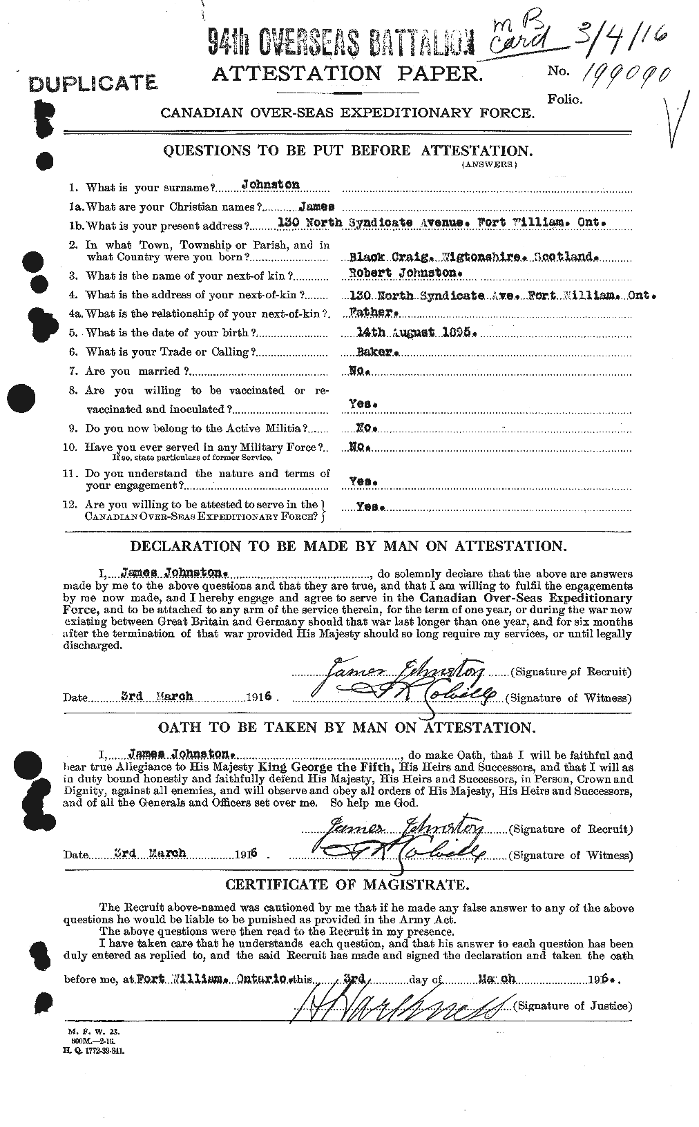 Personnel Records of the First World War - CEF 422702a