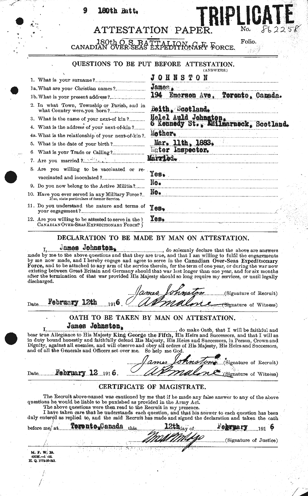Personnel Records of the First World War - CEF 422714a