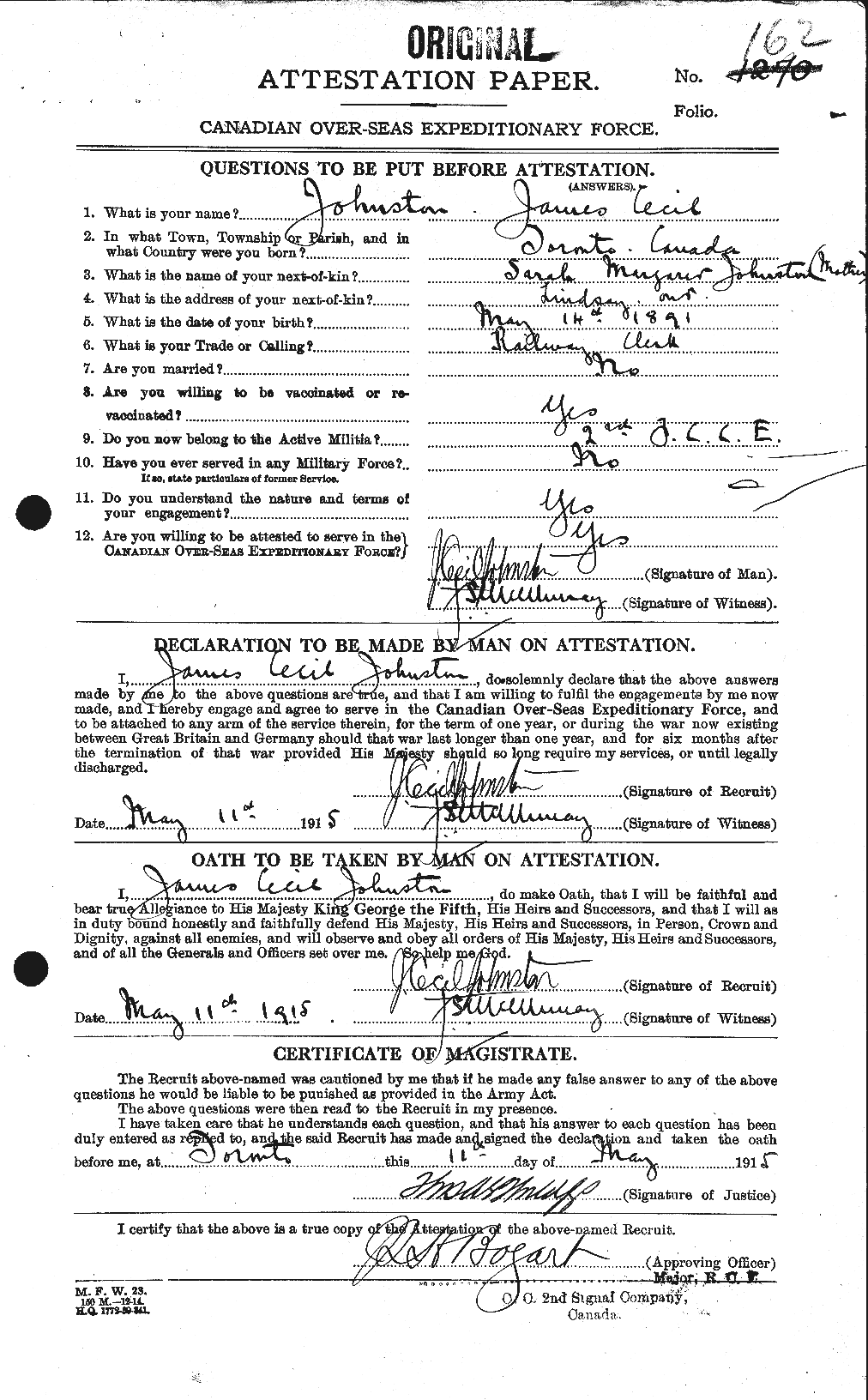 Personnel Records of the First World War - CEF 422725a