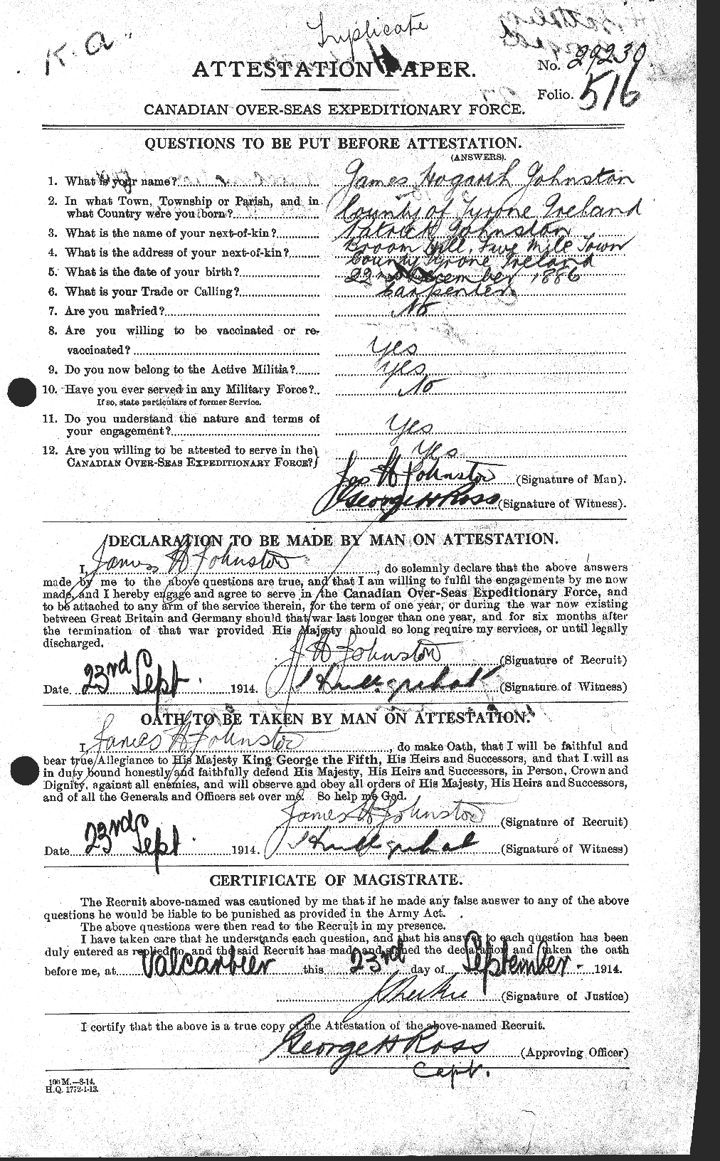 Personnel Records of the First World War - CEF 422739a