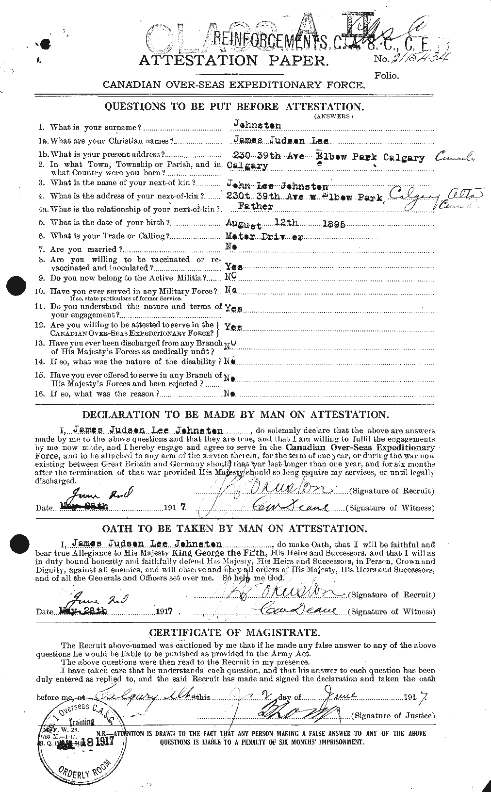 Personnel Records of the First World War - CEF 422741a