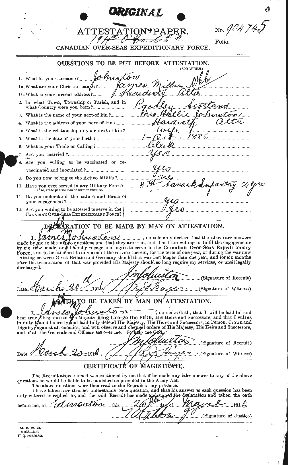 Personnel Records of the First World War - CEF 422744a