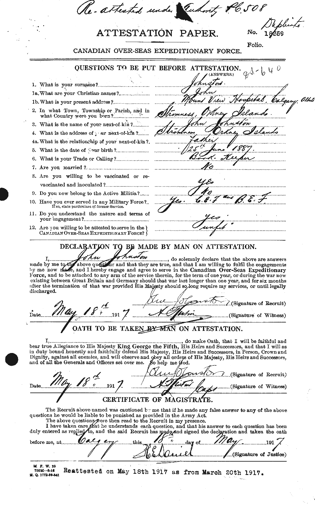 Personnel Records of the First World War - CEF 422796a