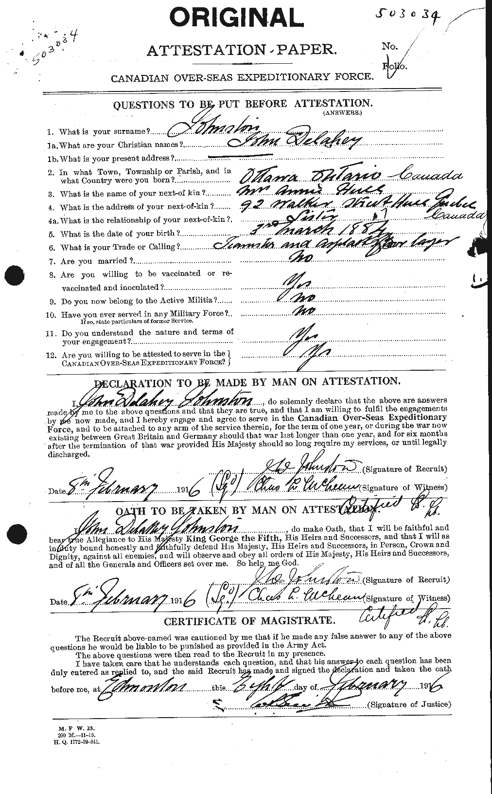 Personnel Records of the First World War - CEF 422821a