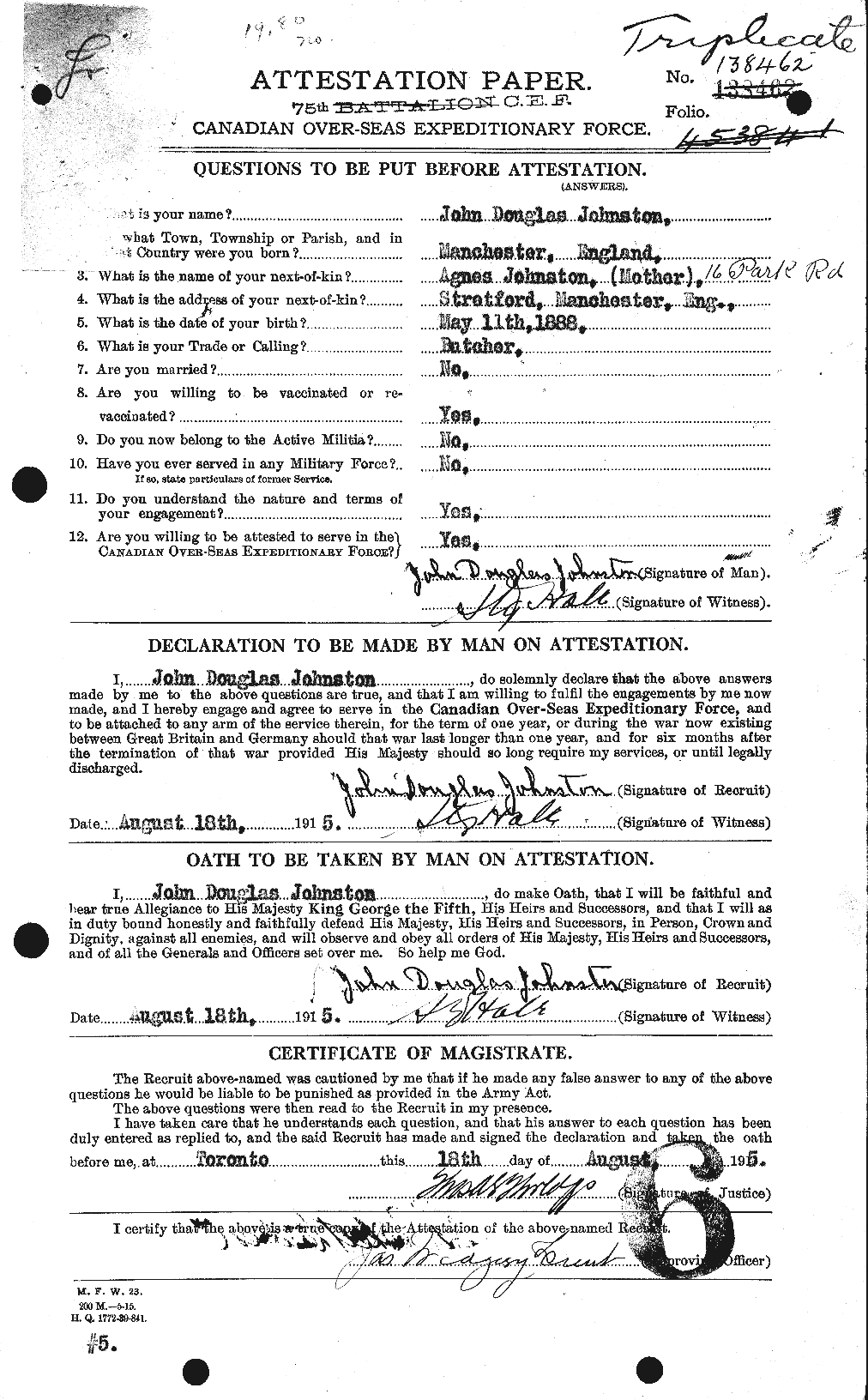 Personnel Records of the First World War - CEF 422823a