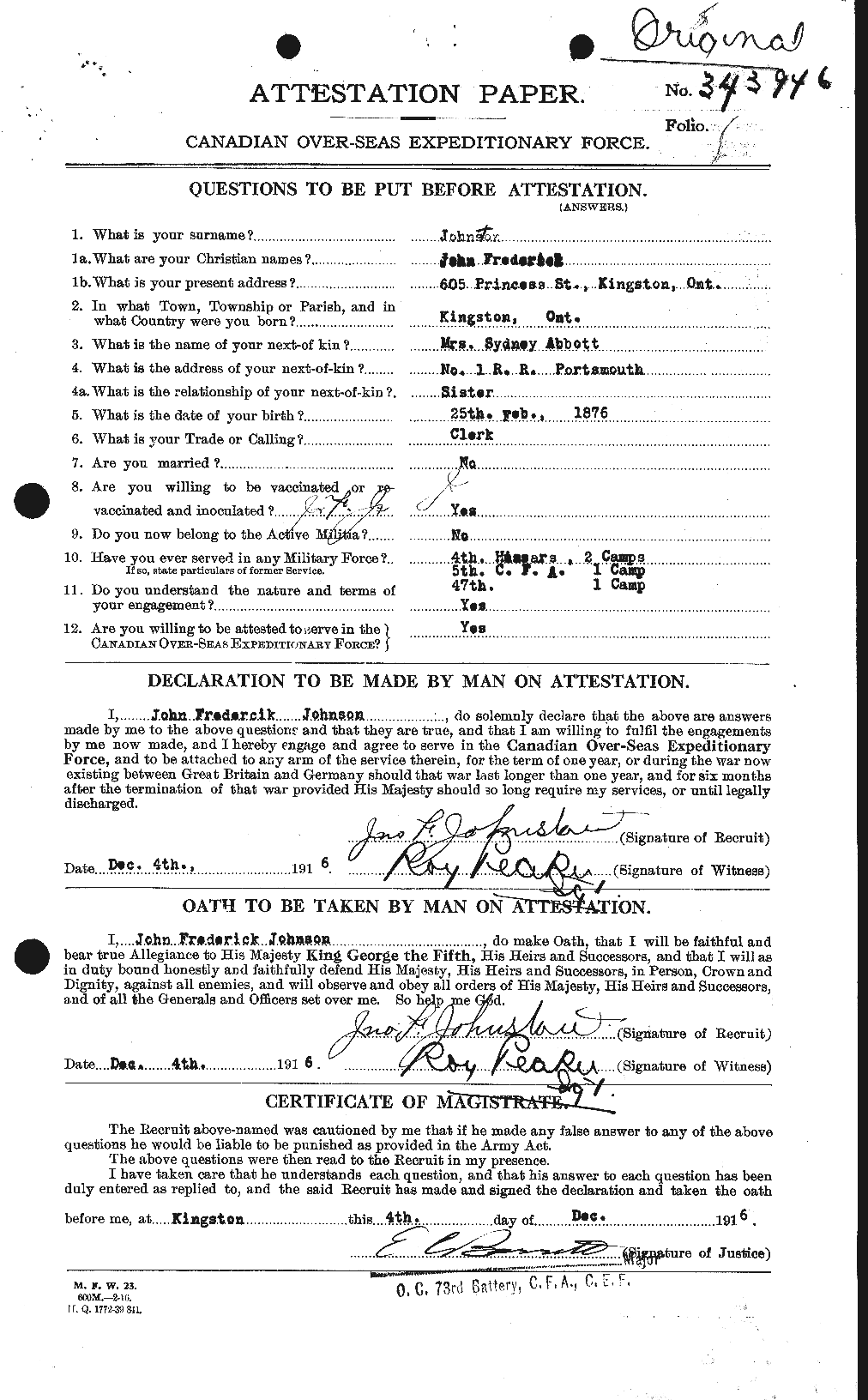 Personnel Records of the First World War - CEF 422830a