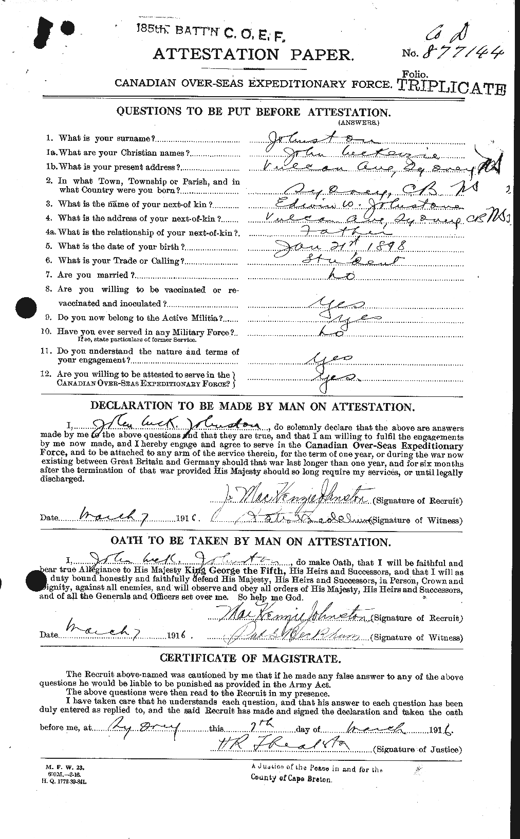 Personnel Records of the First World War - CEF 422856a