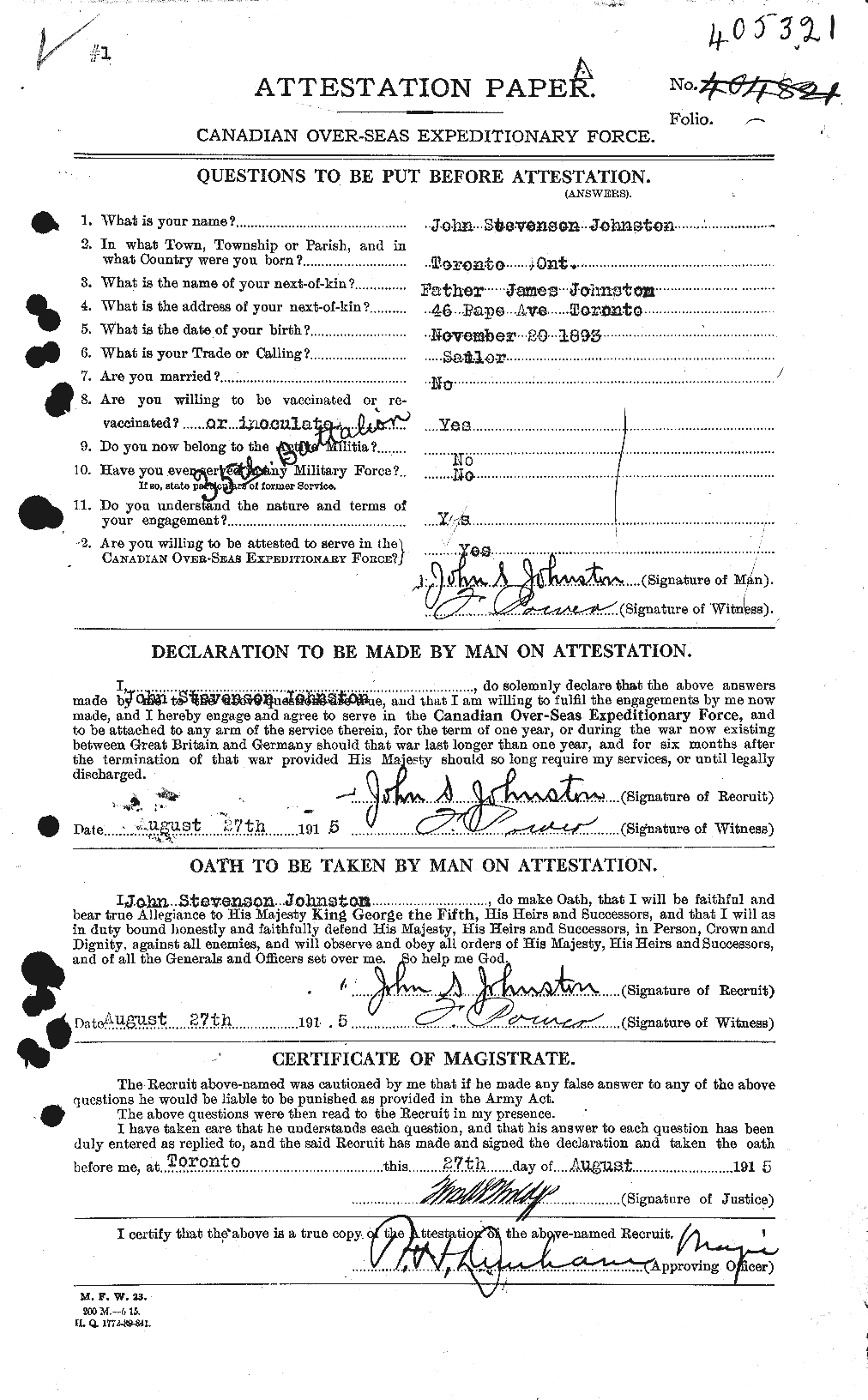 Personnel Records of the First World War - CEF 422867a