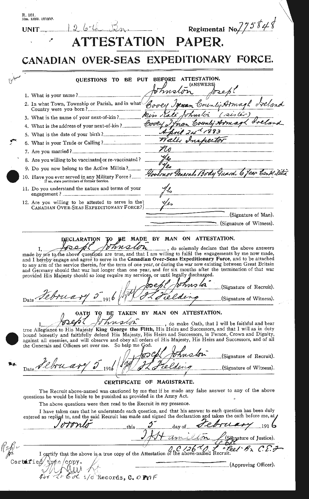 Personnel Records of the First World War - CEF 422889a