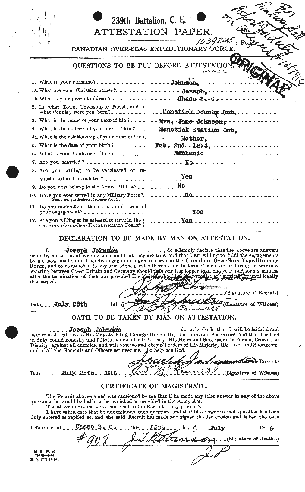 Personnel Records of the First World War - CEF 422891a