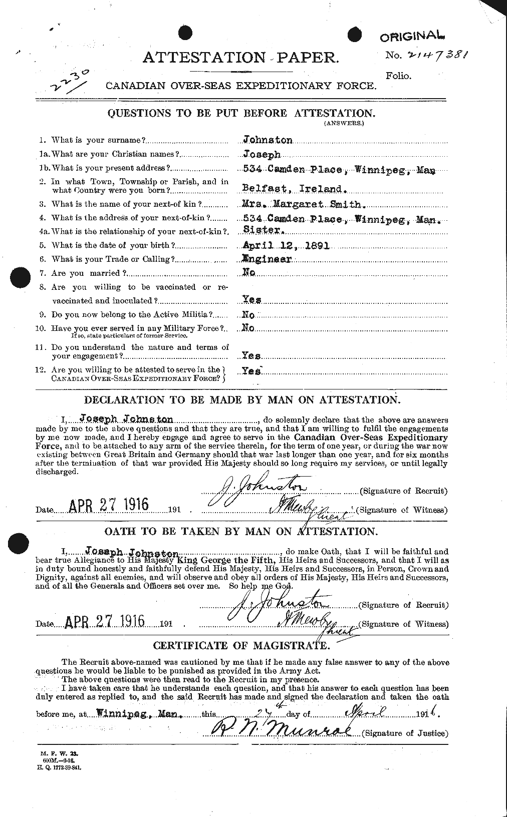 Personnel Records of the First World War - CEF 422893a