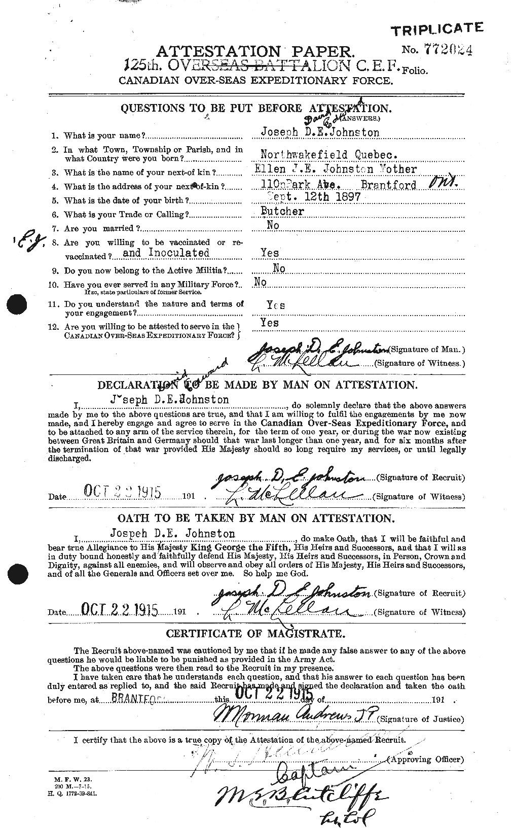 Personnel Records of the First World War - CEF 422905a