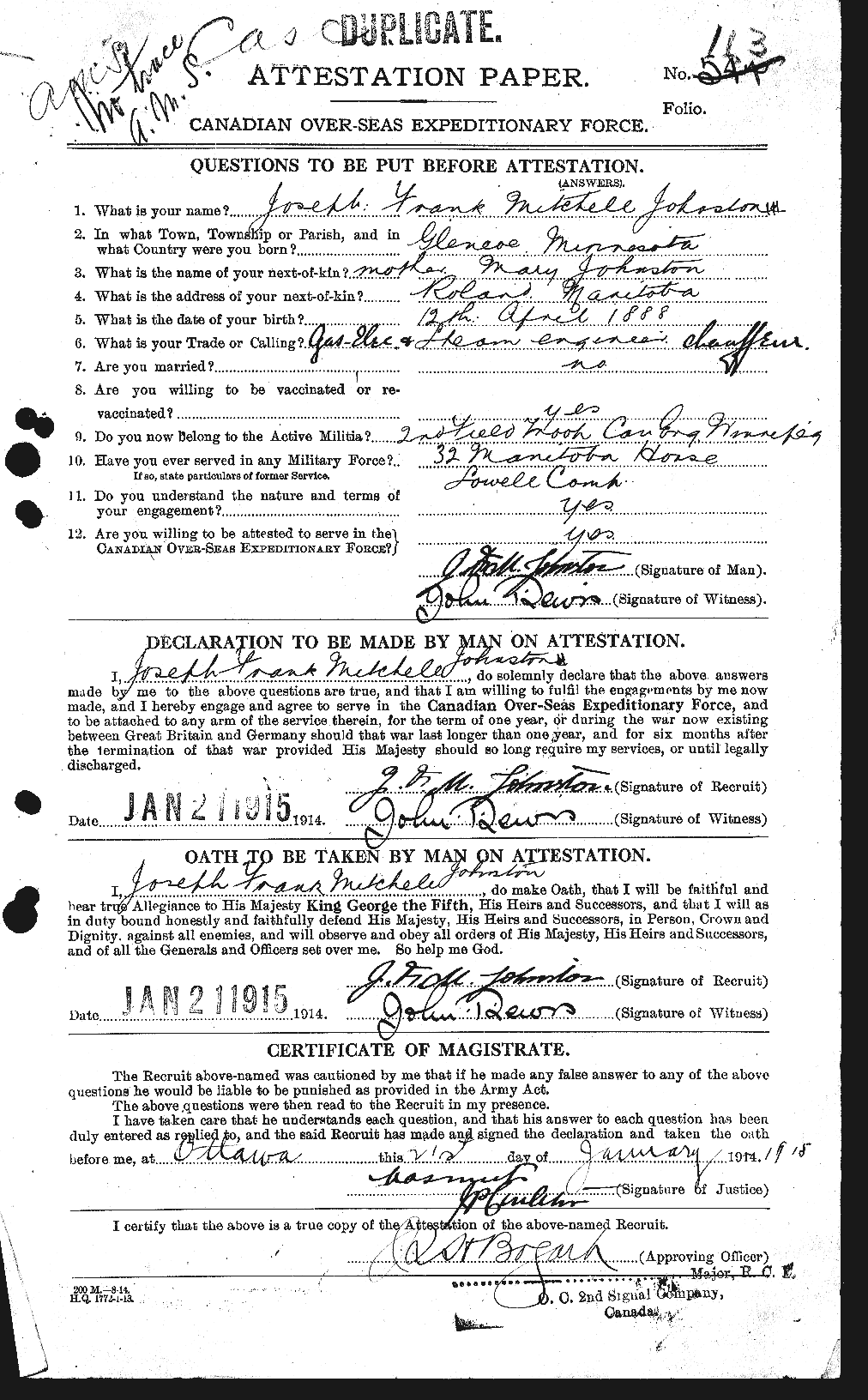 Personnel Records of the First World War - CEF 422907a