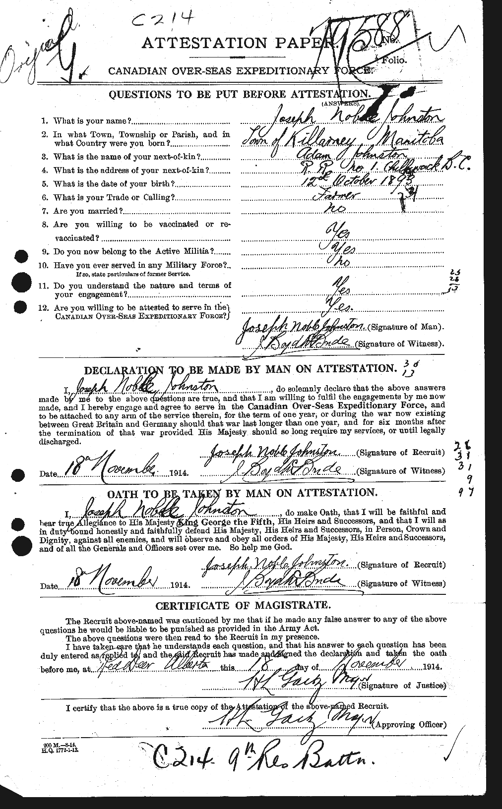 Personnel Records of the First World War - CEF 422914a