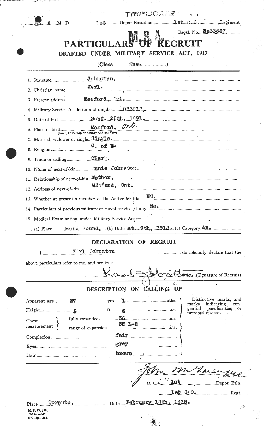 Personnel Records of the First World War - CEF 422923a