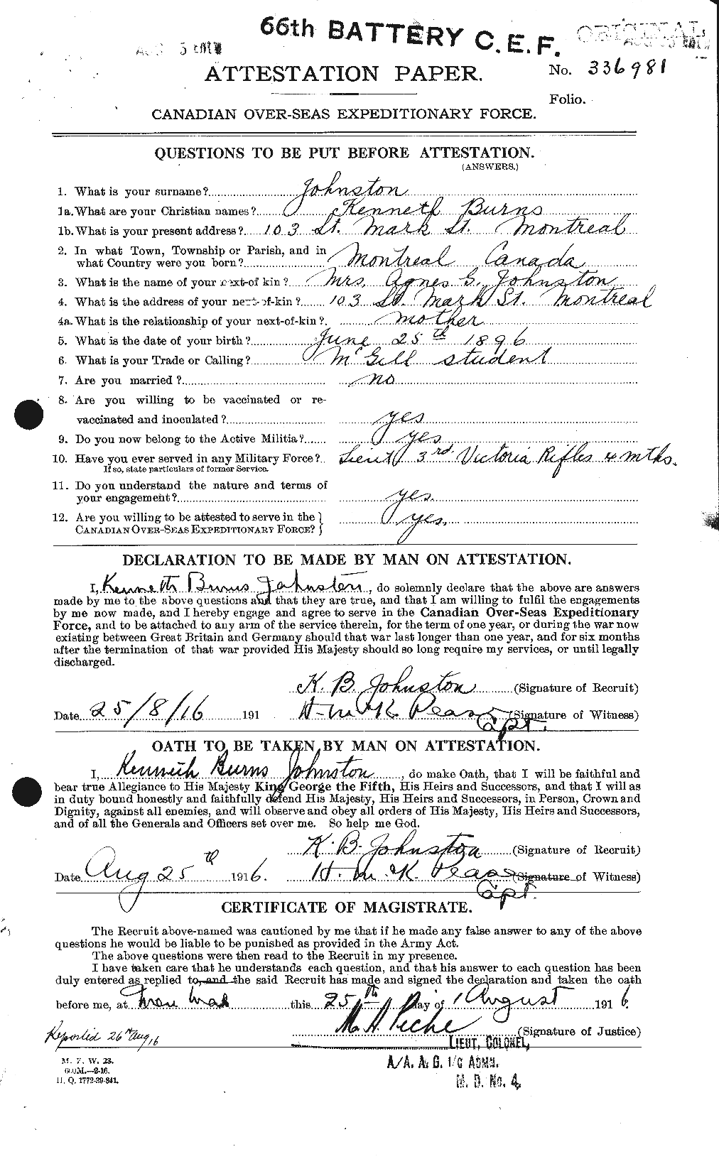Personnel Records of the First World War - CEF 422928a