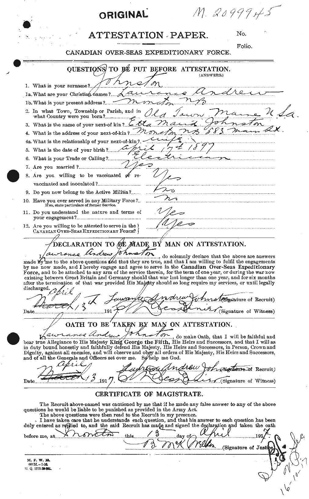 Personnel Records of the First World War - CEF 422933a
