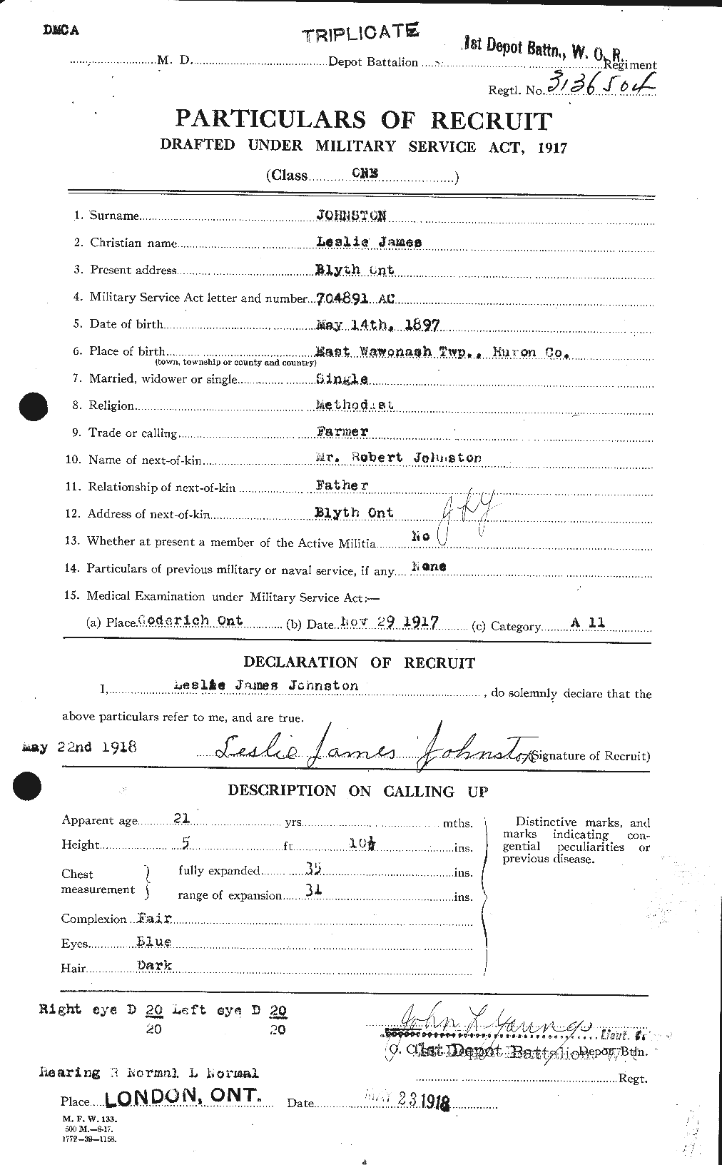 Personnel Records of the First World War - CEF 422944a