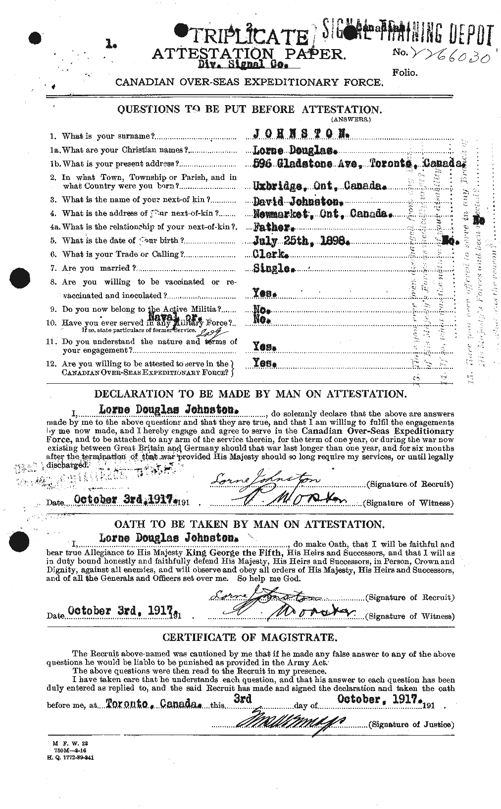 Personnel Records of the First World War - CEF 422957a