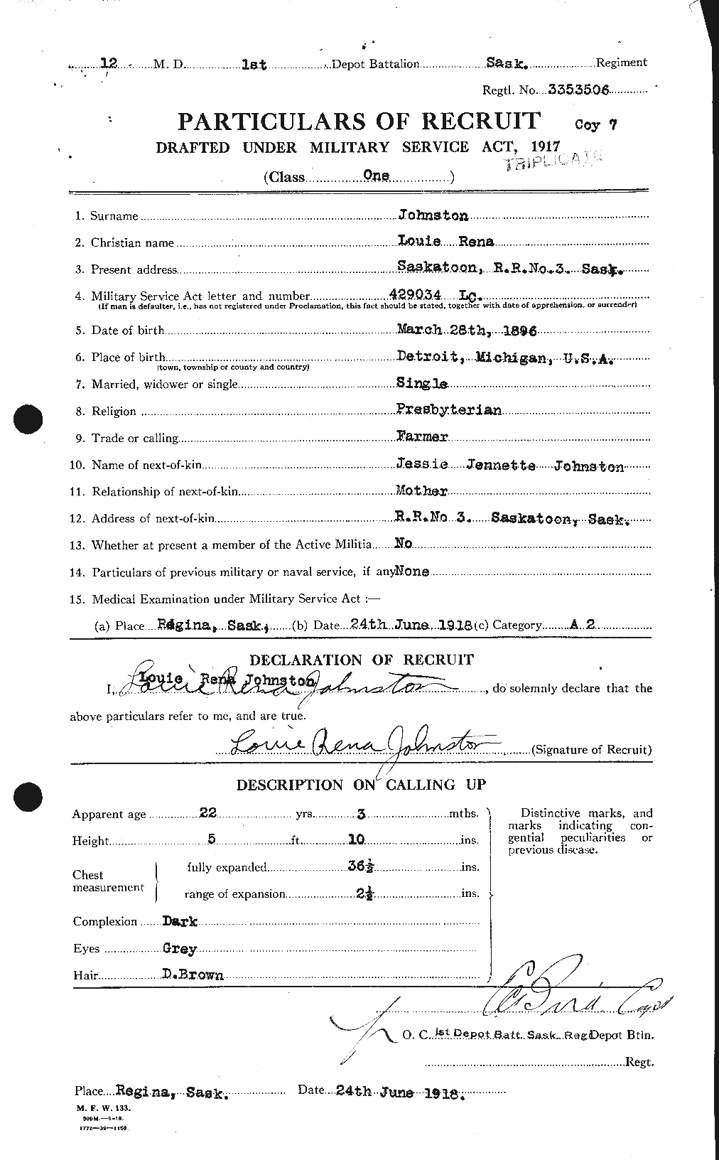 Personnel Records of the First World War - CEF 422958a
