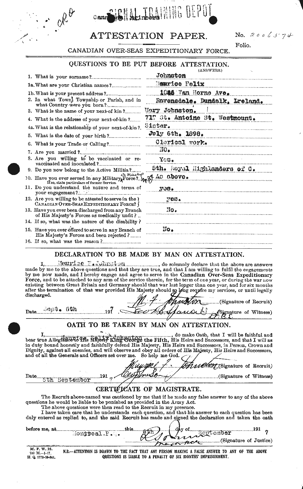 Personnel Records of the First World War - CEF 422980a