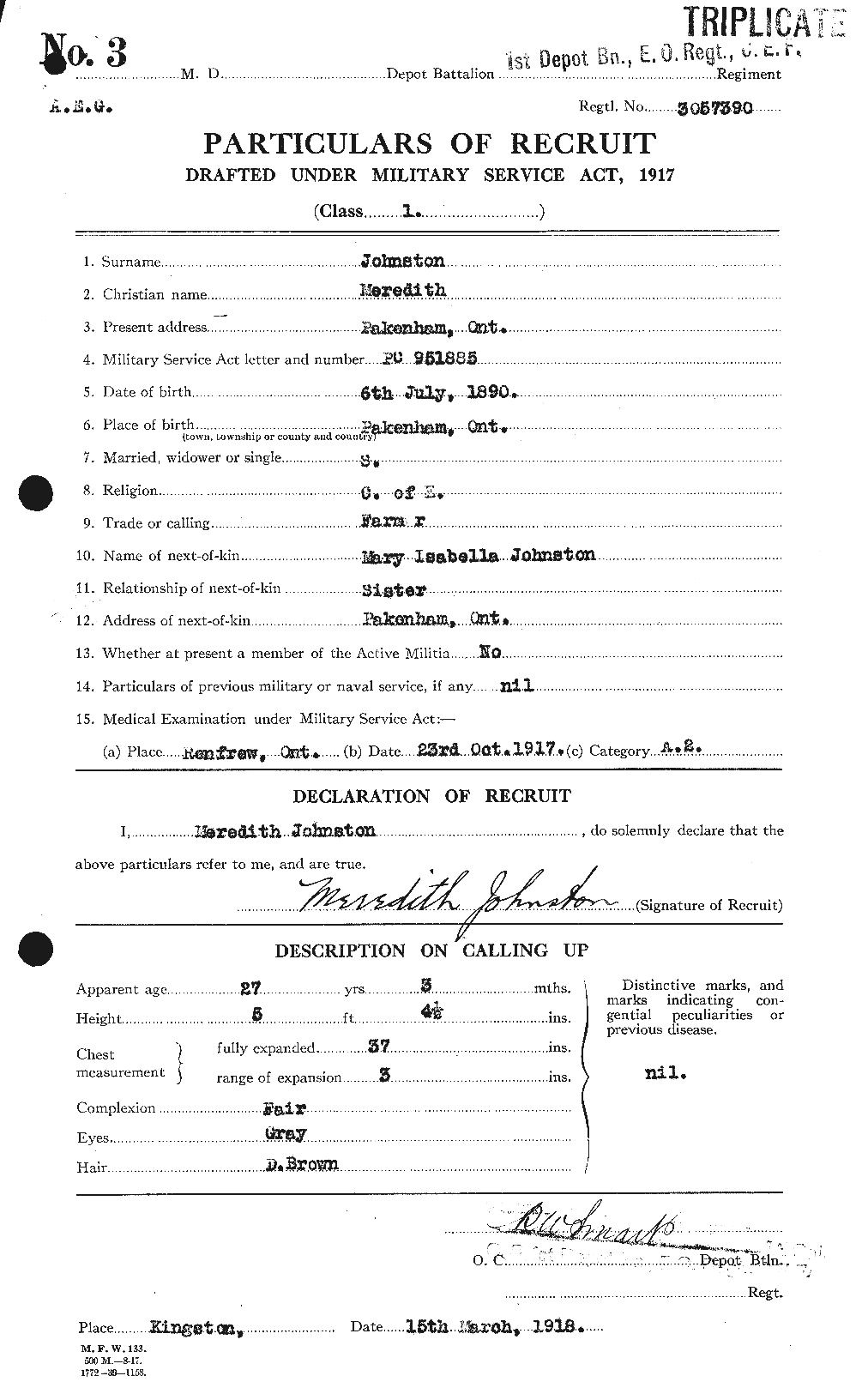 Personnel Records of the First World War - CEF 422987a