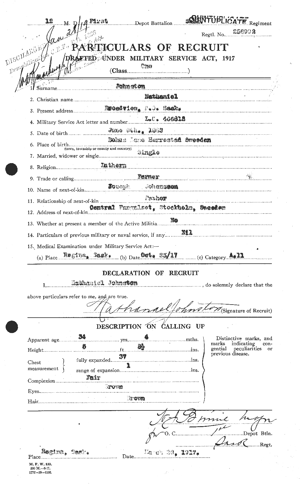 Personnel Records of the First World War - CEF 422996a