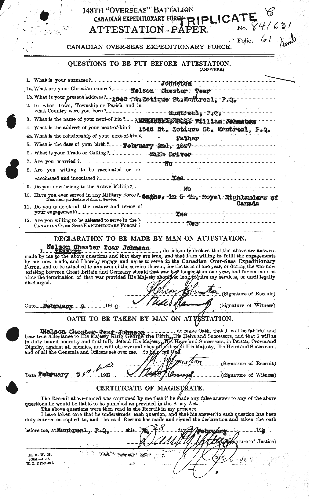 Personnel Records of the First World War - CEF 423000a